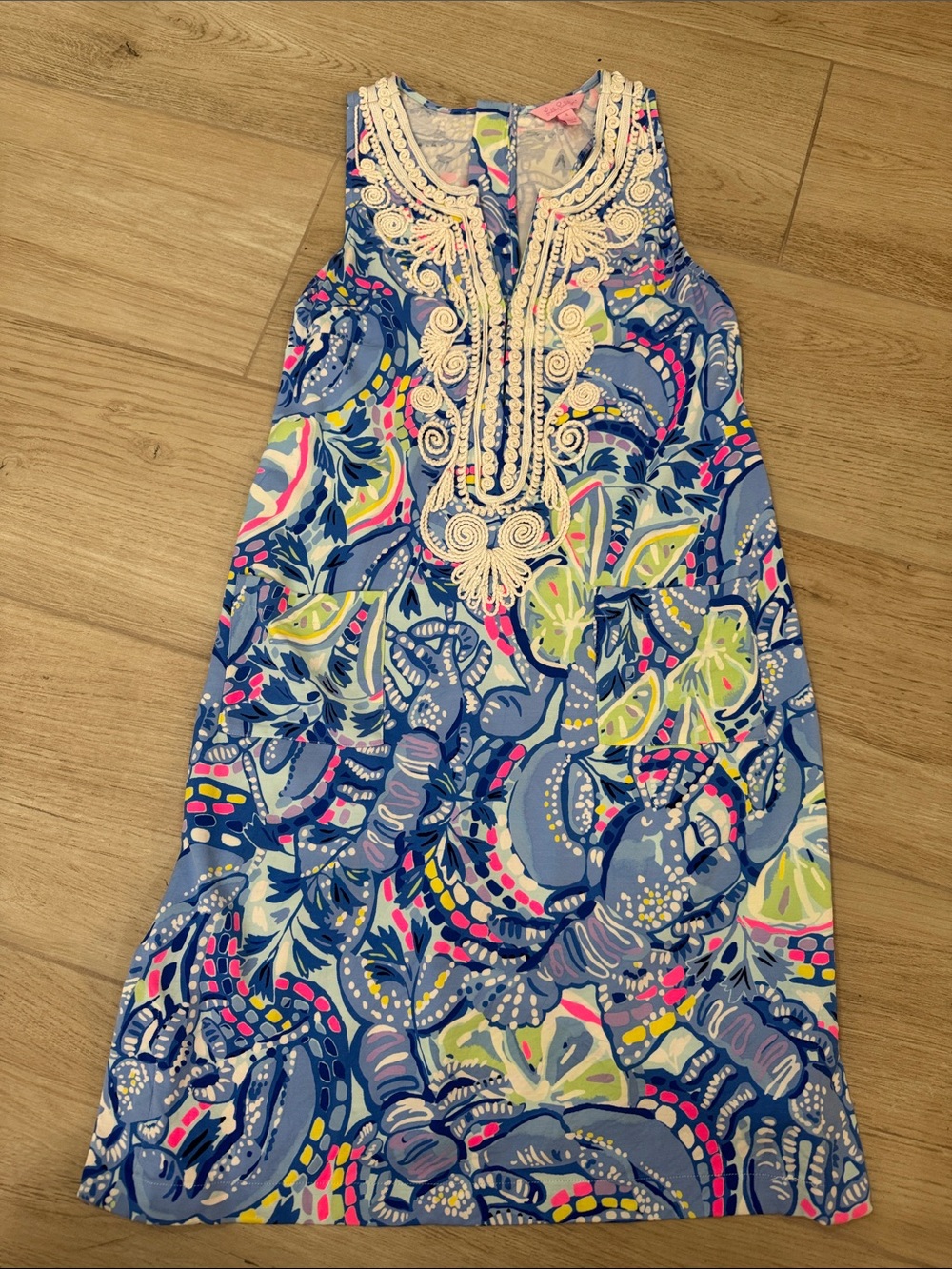 Lilly Pulitzer Carlotta Stretch Shift Dress in Blue Perri Pinch Pinch